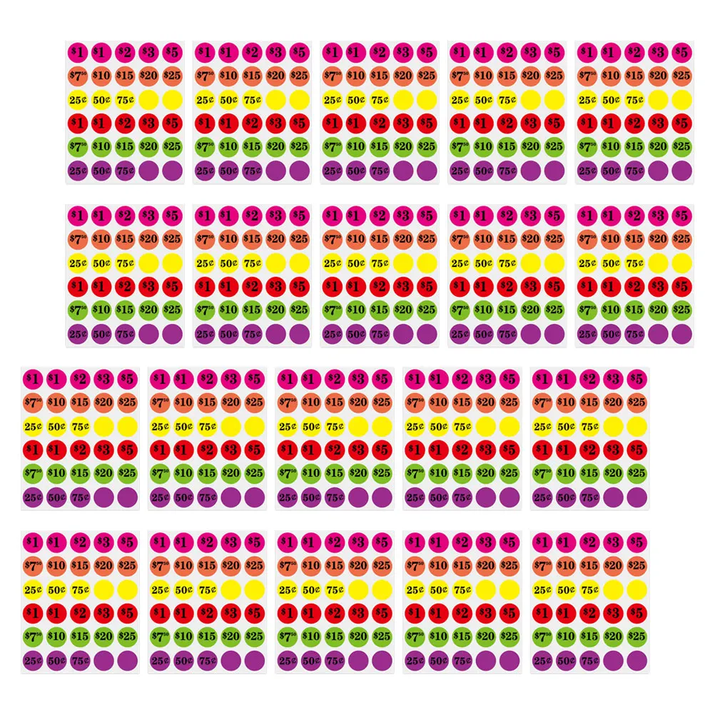 

Colored Price Sticker Round Tags 50 Sheets Bright Labels Versatile Sale Scenarios Supermarkets Retail Stores Price