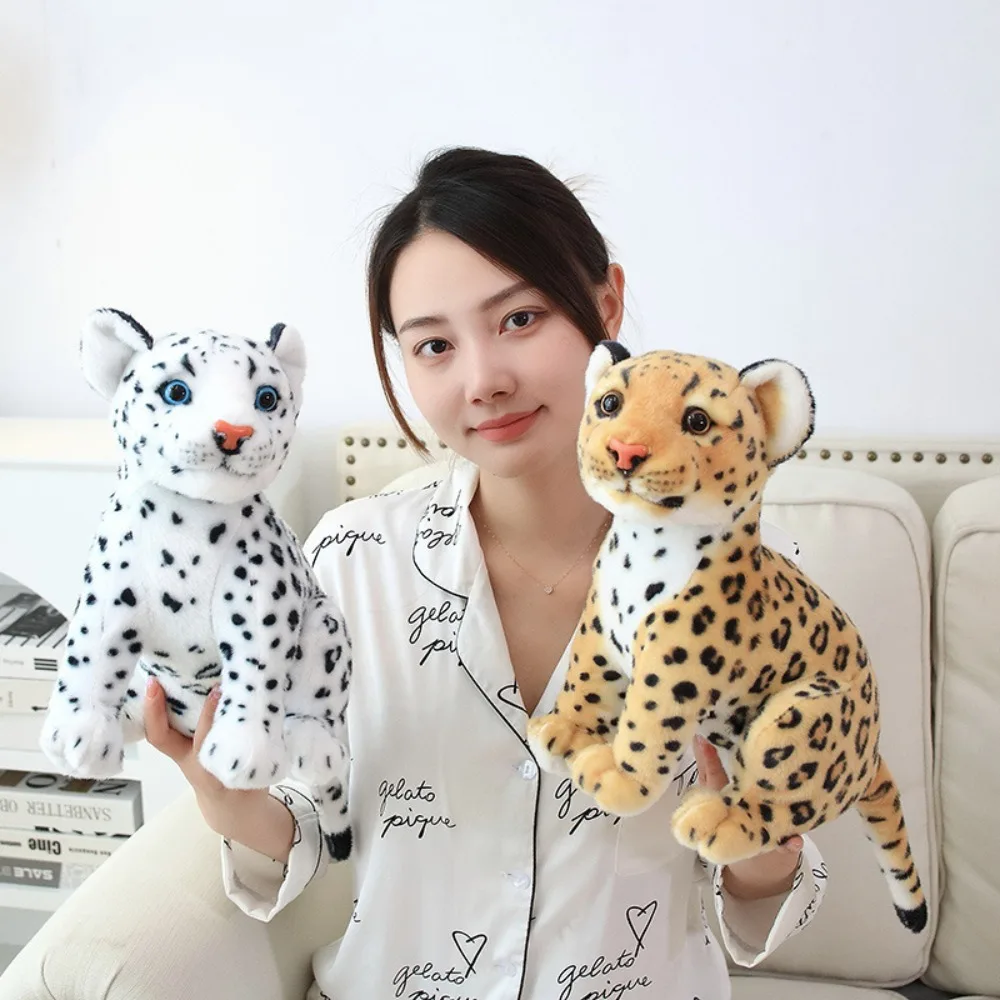 Simulação Cheetah Plush Toy, Soft Lion Simulação, Cheetah recheado bonito, Snow Leopard