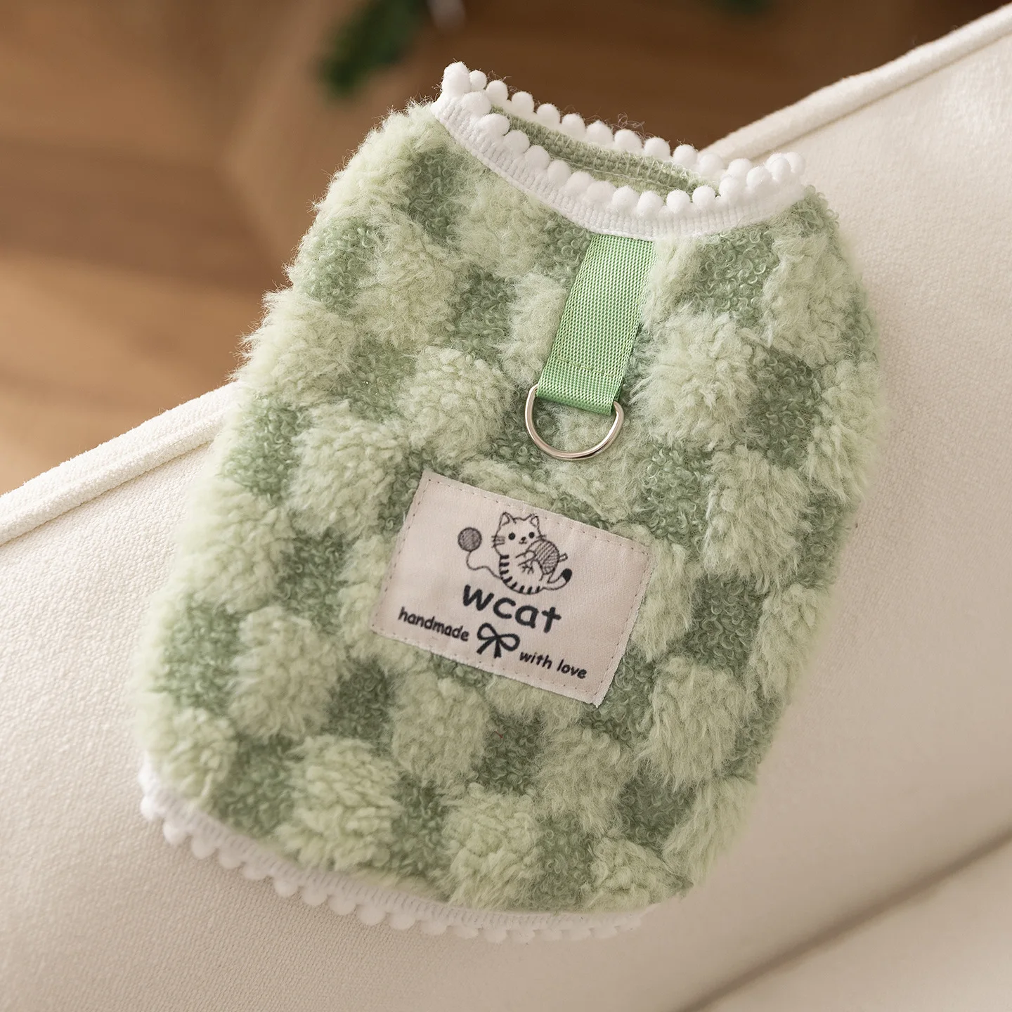 Picture 4: Cat Fluffy Coat Winter Clothes Cozy Thicken Kitten Sweater For Small Cats Dogs With D-Ring