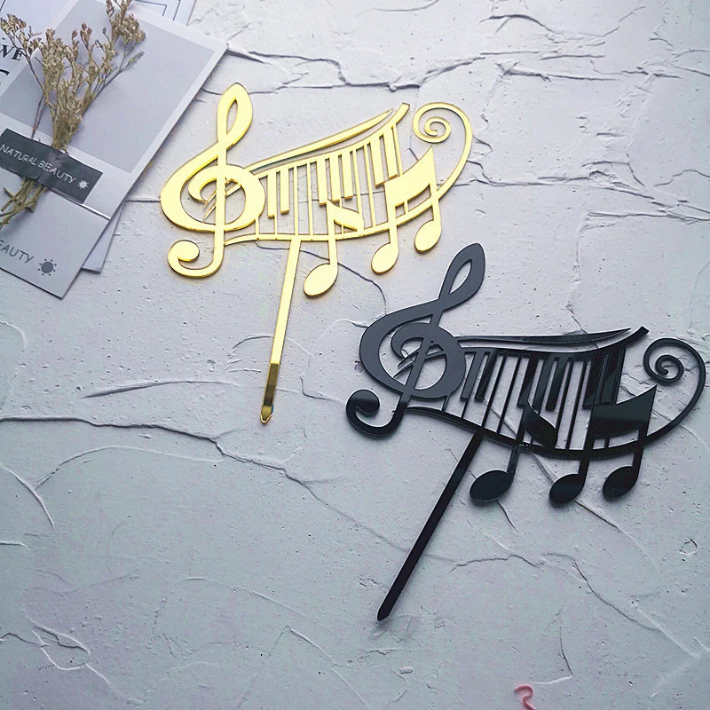 5 teile/satz Musik Thema Kuchen Plugin Geburtstag Abschlussfeier Segen Dekoration