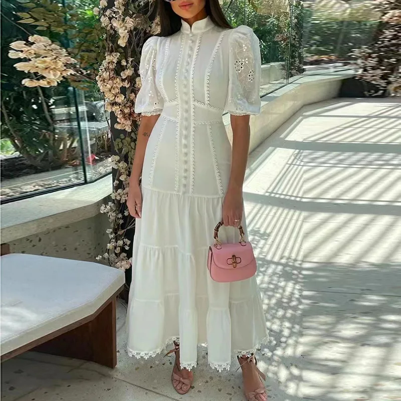 

French waist thin dress fashionable simple versatile temperament elegant holiday style high-end dress
