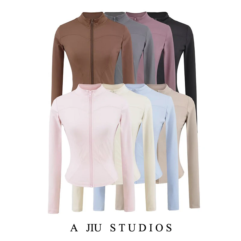 

Pure Desire Spicy Girl Zipper Long Sve Cardigan Jaet Women Ort Fit Waist Yoga Sport Fitn Топ Nylon Qui Dry Outdoor