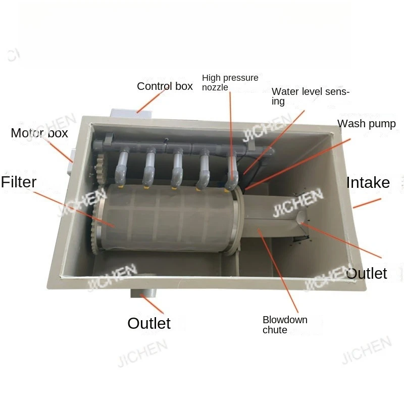 

Fish pond water treatment pump 220V 600W 1 year warranty, micro drum biological filtration system circulation 10000L/hour