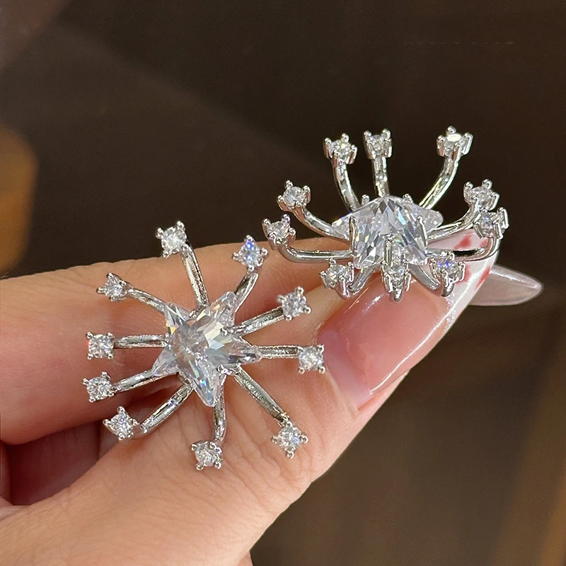 

STAR shiny Earrings Luxurious Unique Accessories for Parties Christmas snowflakes absolutely beautiful jewelry
