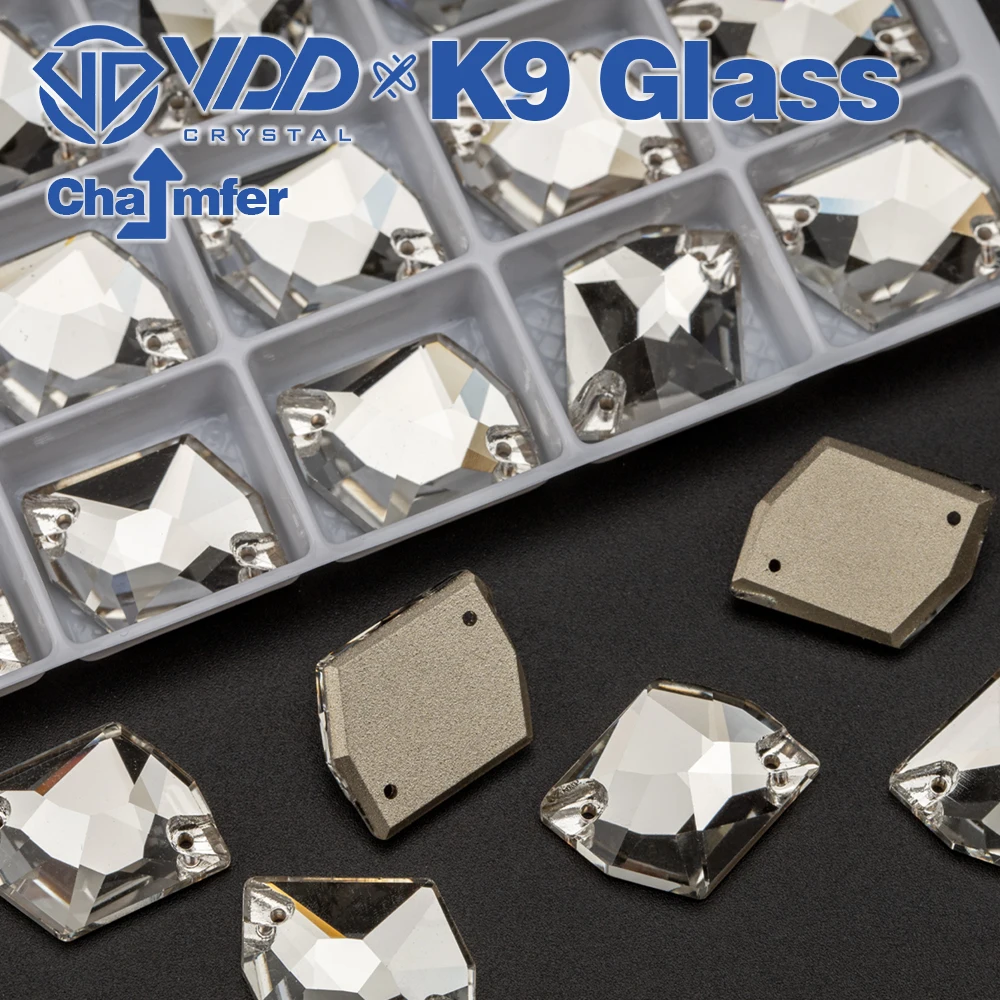 VDD Cosmic K9 Glass Sew On Rhinestones Sewing Clear Crystals Flatback Special Shape Stones For Clothes Decorations Wedding Dress