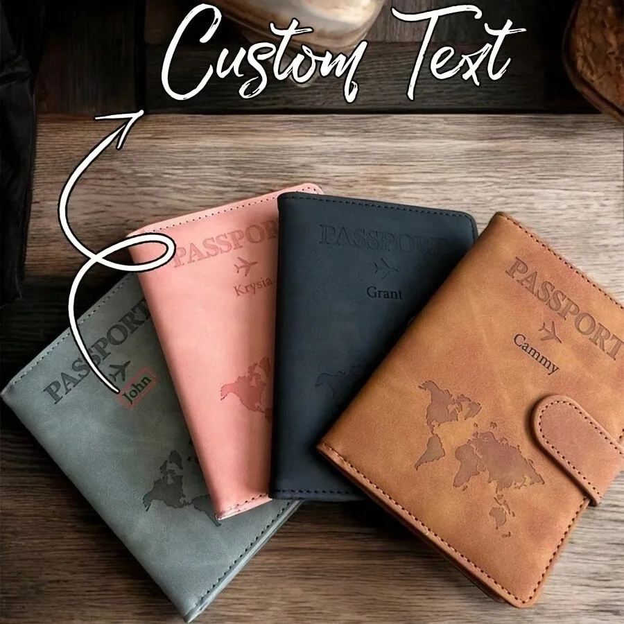 Custom Customized Passport Cover with Name for Couple ID Bank Card Holder Personalized Passport Wallet Case Travel Accessories