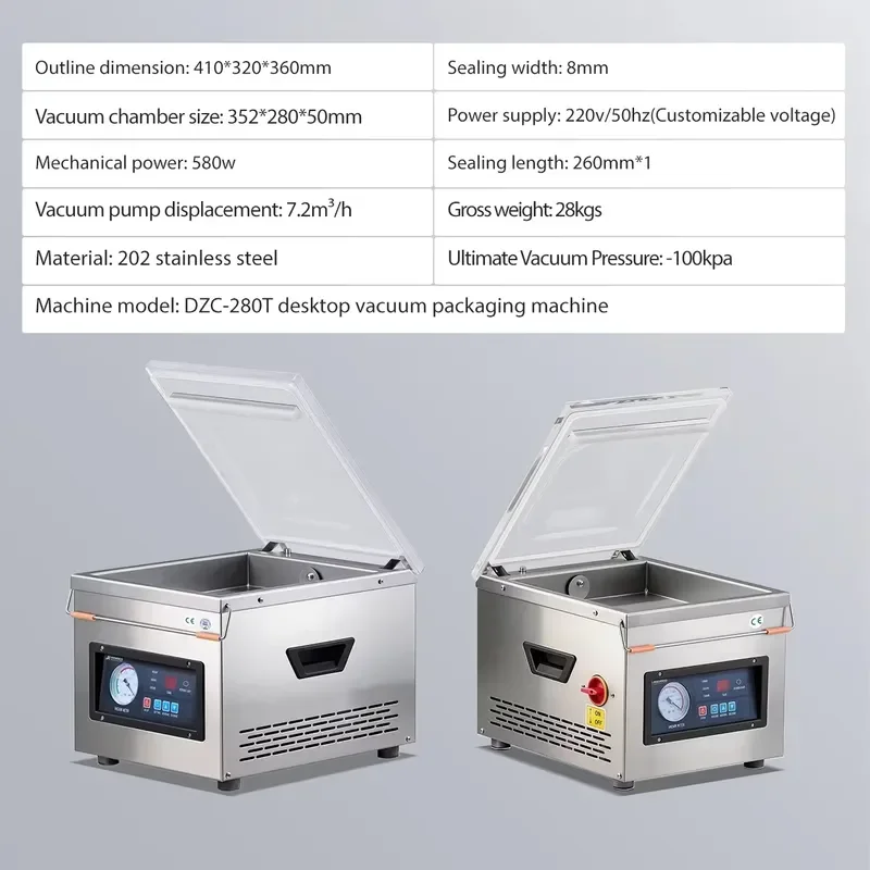 Automatic Desktop Vacuum Sealer for Food Storage Freshness Keeper for Meat Fruit Vegetables Nuts Coffee Beans Dry Goods
