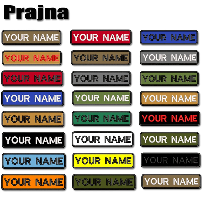 Prajna 1 pièce 10x2.5cm Patch brodé personnalisé avec logo, thermocollant ou auto-agrippant, pour DIY, motifs rayures, badges, étiquettes, chevrons, brassards