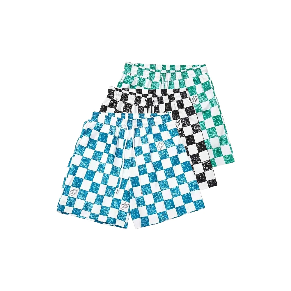 

Hot-selling Personalized Checkered Pattern Men's Casual Hip-hop Beach Shorts Casual Fashion Trend Design Quick-drying Shorts