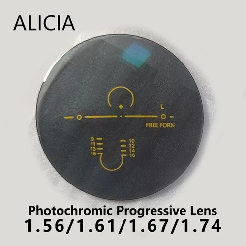 ALICIA 1,56/1,61/1,67/1,74 lente fotocromática progresiva gris marrón gafas graduadas ópticas UV lente hombre mujer 1 pieza