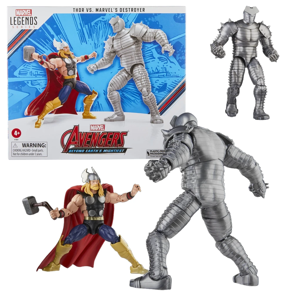 Hasbro Marvel Legends The Avengers Thor Vs. Marvel's Destroyer 60th Anniversary Collectible 6-Inch Action Figure Gift 2-Pack