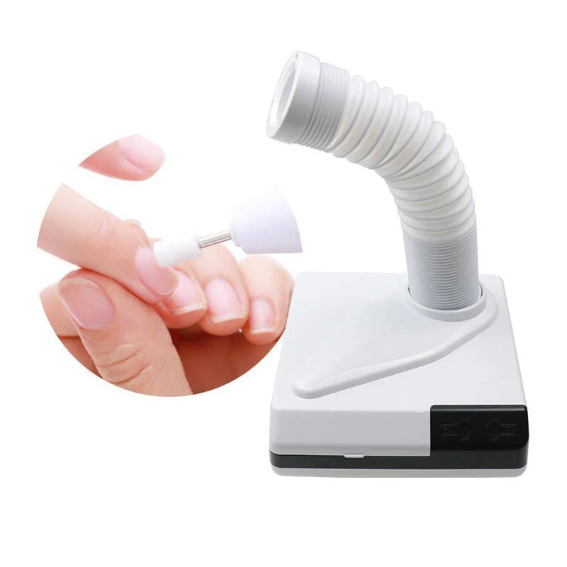 Aspirador de pó portátil para unhas com holofote LED, máquina de manicure com filtro de sucção forte giratório 360 para limpeza de arte em unhas