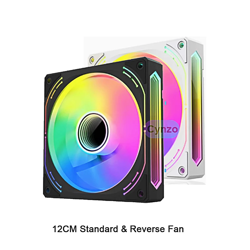 5th Gen 12cm Infinite Mirror Reverse & Standard Leaf Case Fan 5V 3pin ARGB PWM Computer Cooling Fan 120mm