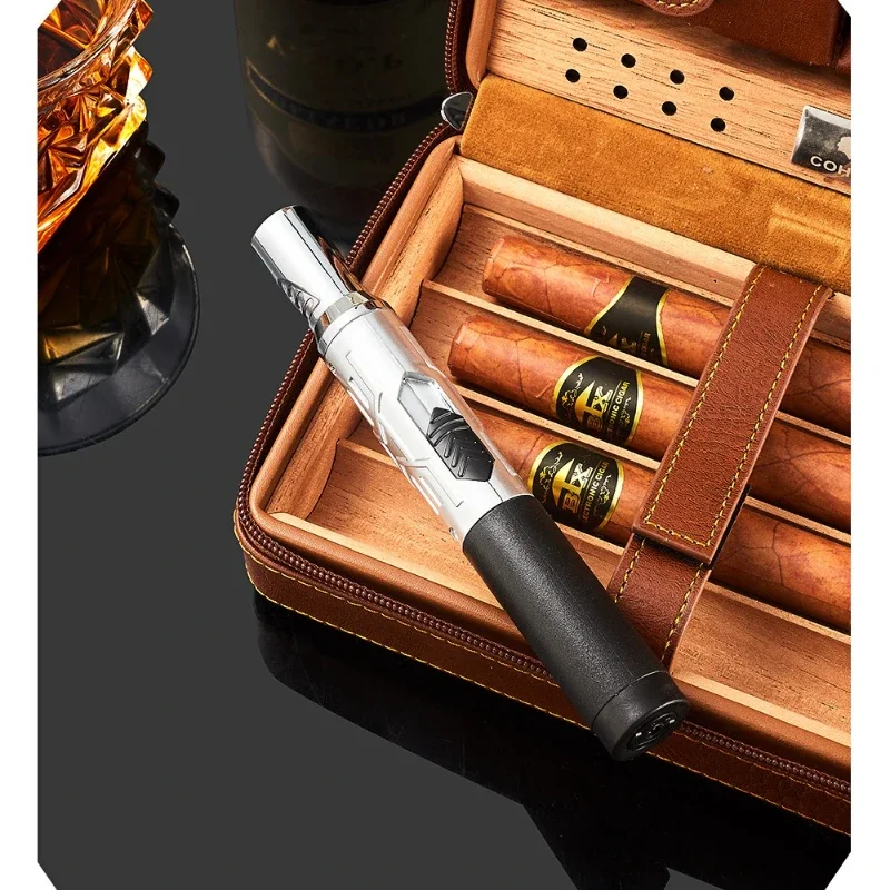 New High Temperature and High Power Spray Gun Lighter Metal Windproof Flame Spray Cigar Outdoor Butane Inflatable Torch Lighter - Image 5