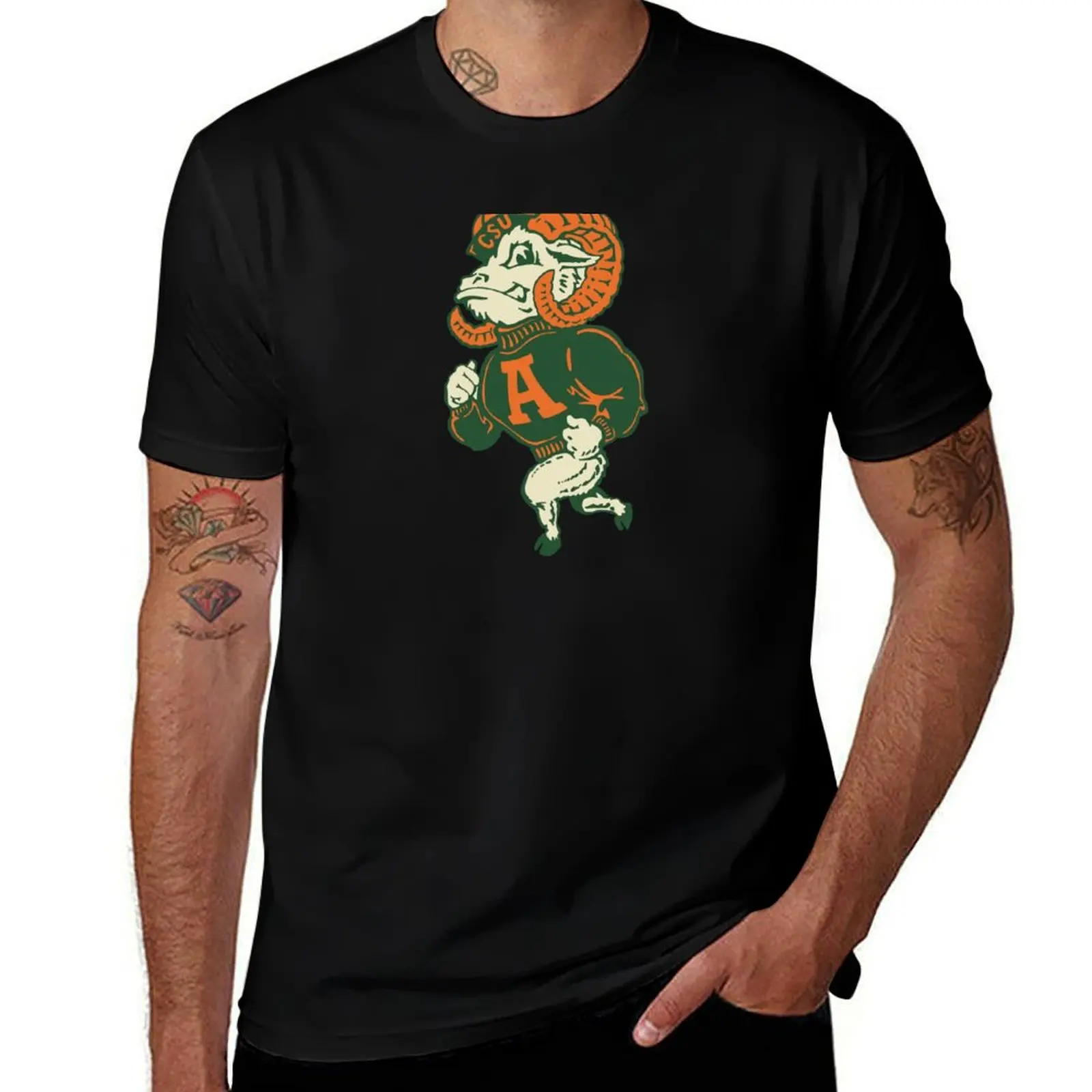 Vintage Colorado State University Aggies Logo Design T-Shirt Utility Work Short Sleeve Top T-Shirt