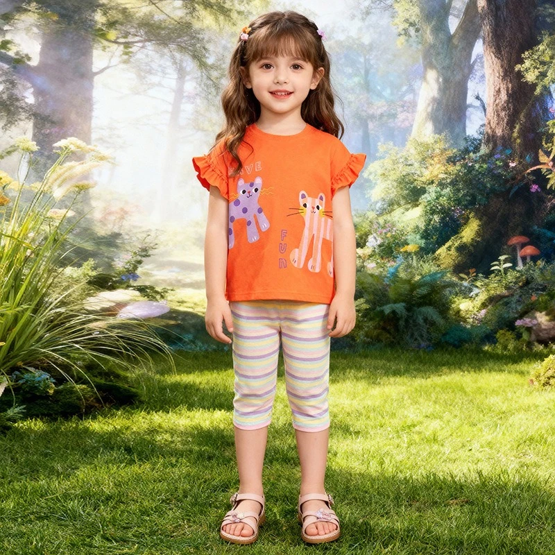 Children's Clothing Summer Cartoon Girls' Short Sleeved Shorts European And American Style Children's Set