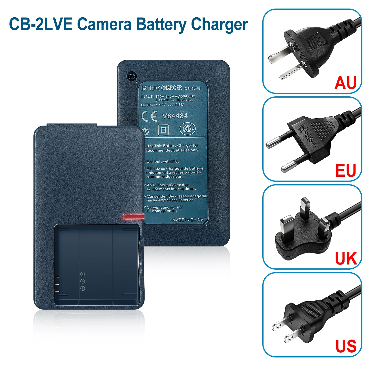 CB-2LVE CB-2LV Batterieladegerät für Canon NB-4L NB4L PowerShot SD30 SD40 SD200 SD300 SD450 SD600 SD630 SD750 SD1000 TX1 Kameras – Detail 5