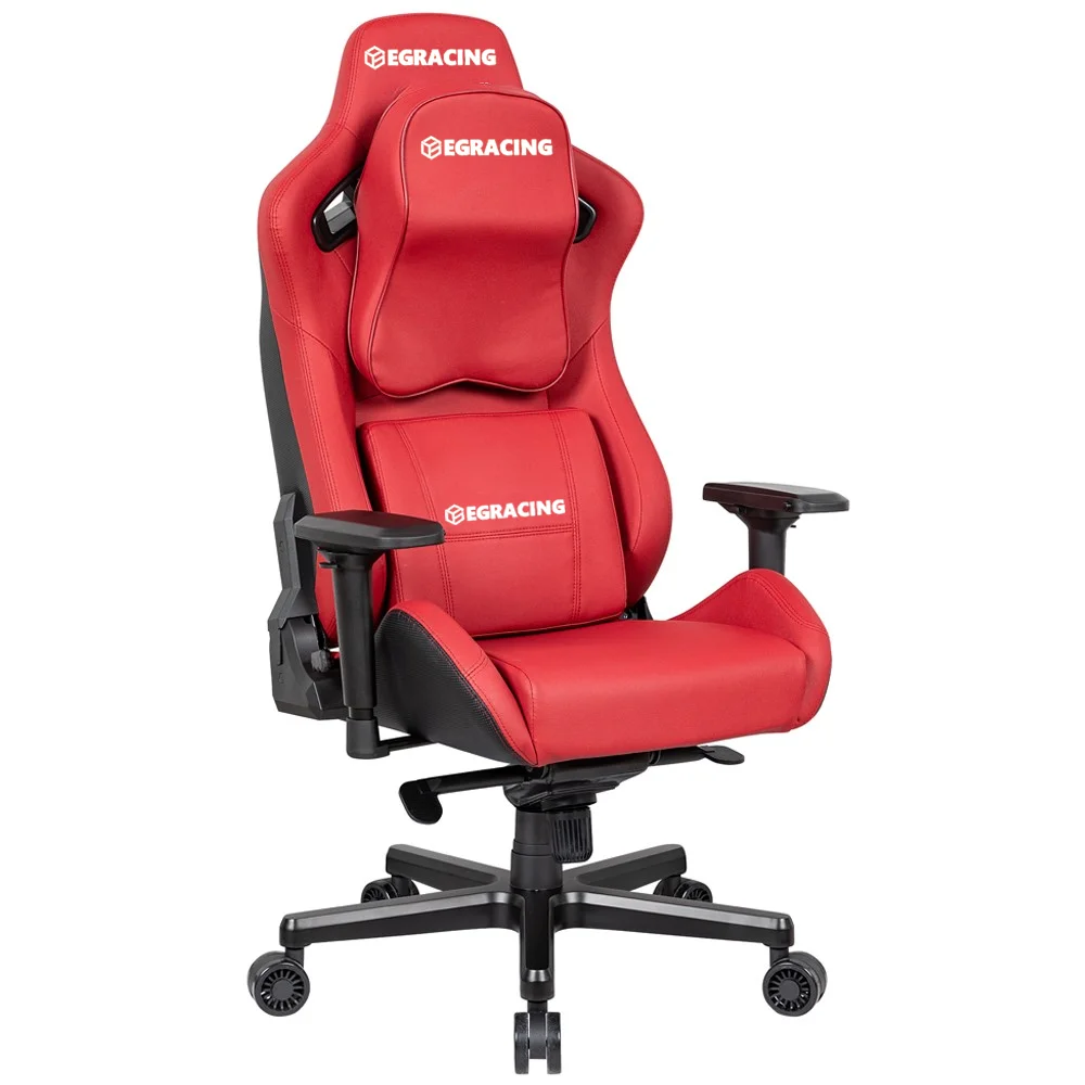 Red Modern Ergonomic Swivel Gaming Chair Reclining Lift High-Service Iron Metal Stand PU And Pvc Leather Gaming Chair
