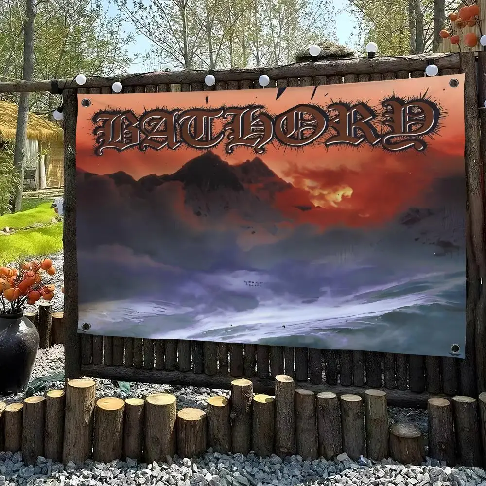 Cool B-BathoryS Rock Band Flags Custom Camping Outdoor Garden room Bedroom Decor Party Backdrops Wall Art Family Gifts