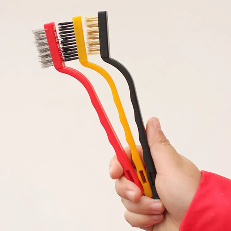 3 pcs 1 set of gas stove cleaning wire brush, kitchen tool, metal fiber brush, powerful decontamination brush