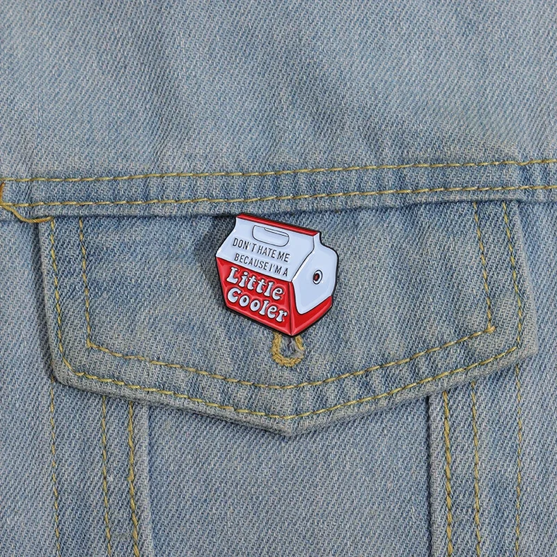 Funny Don't Hate Me Because I'm Little Cooler Enamel Pins Cartoon Milk Carton Brooches Cute Lapel Backpack Badges Jewelry Gifts