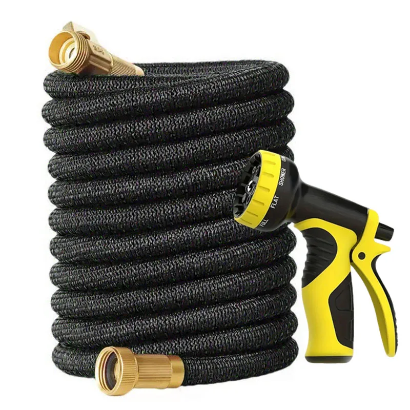 

Растягивающийся садовый шланг с 8-функциональным регулируемым распылителем для мойки автомобилей, садоводства и полива, принадлежности для ирригации