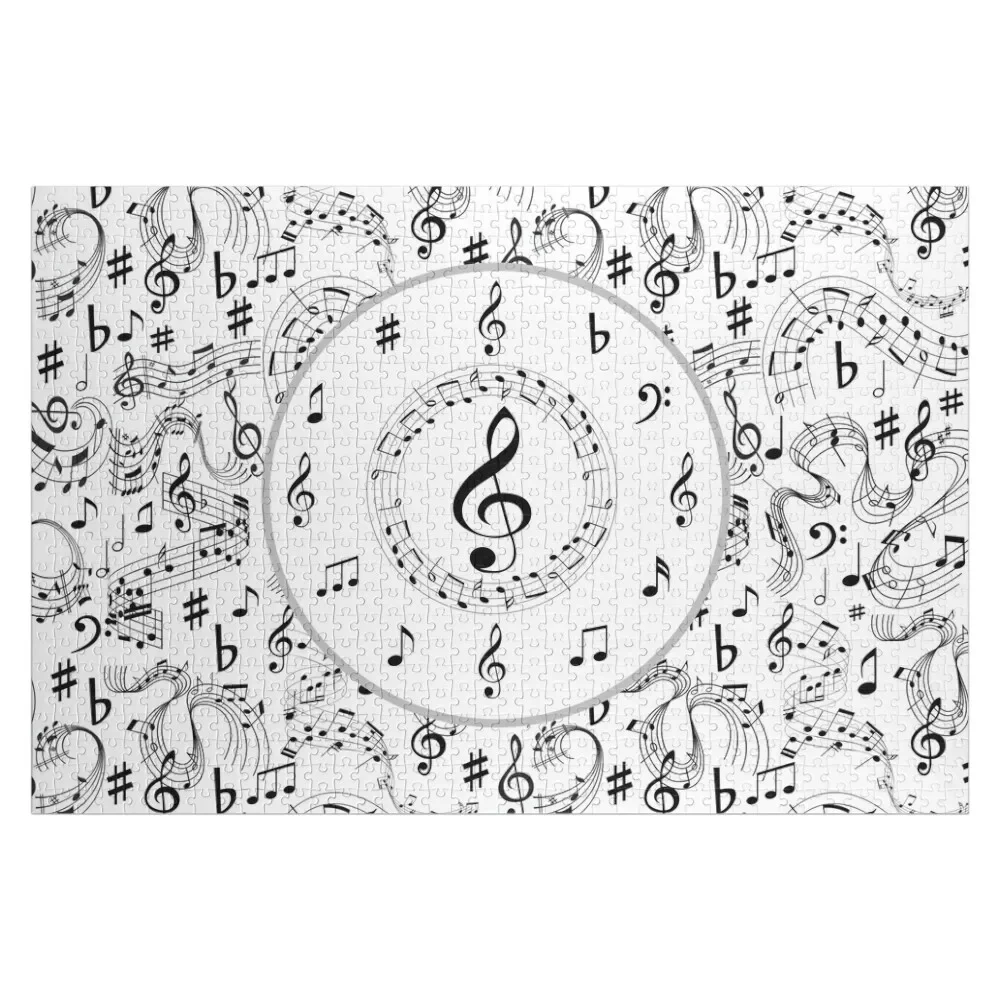 Music, Musical Notes Jigsaw Puzzle With Personalized Photo Toys For Children Personalize Puzzle