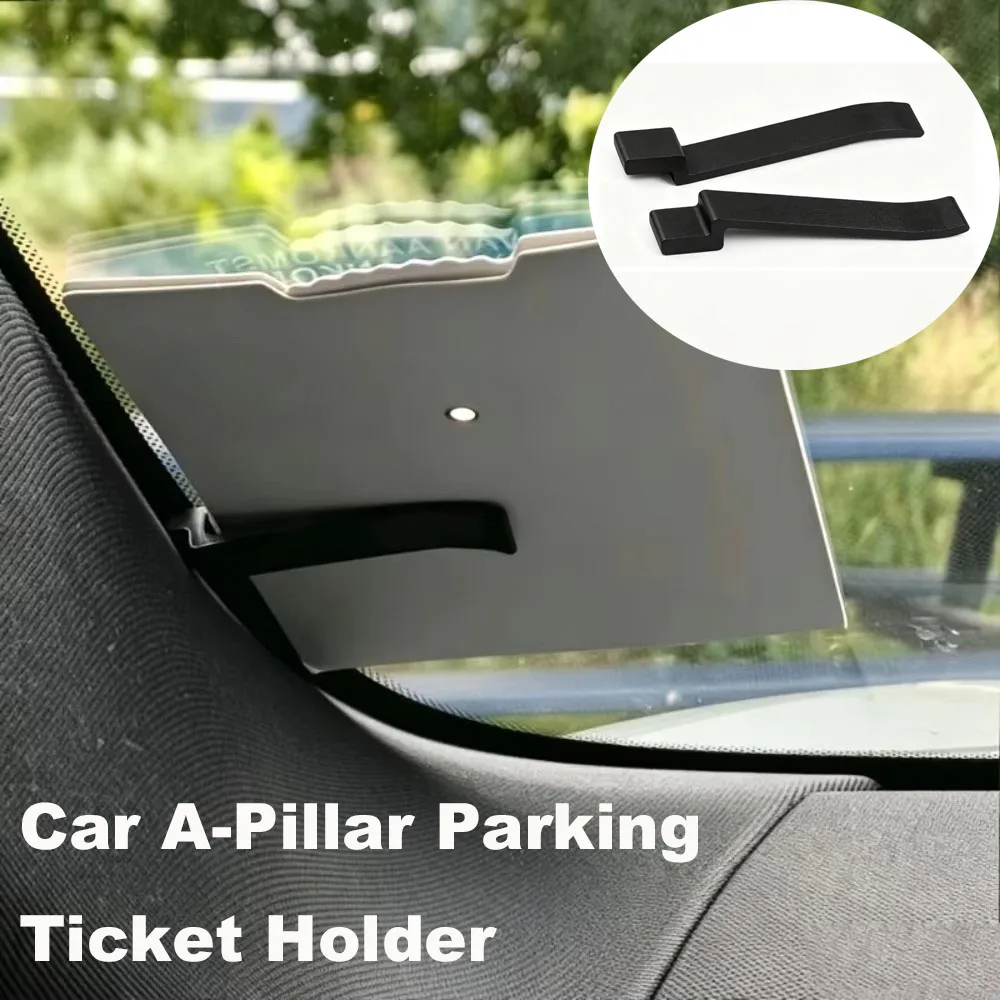 2Pcs Car A-Pillar Parking Ticket Holder Clip Practical Auto Accessory Windshield Document Card Storage Organizer Interior
