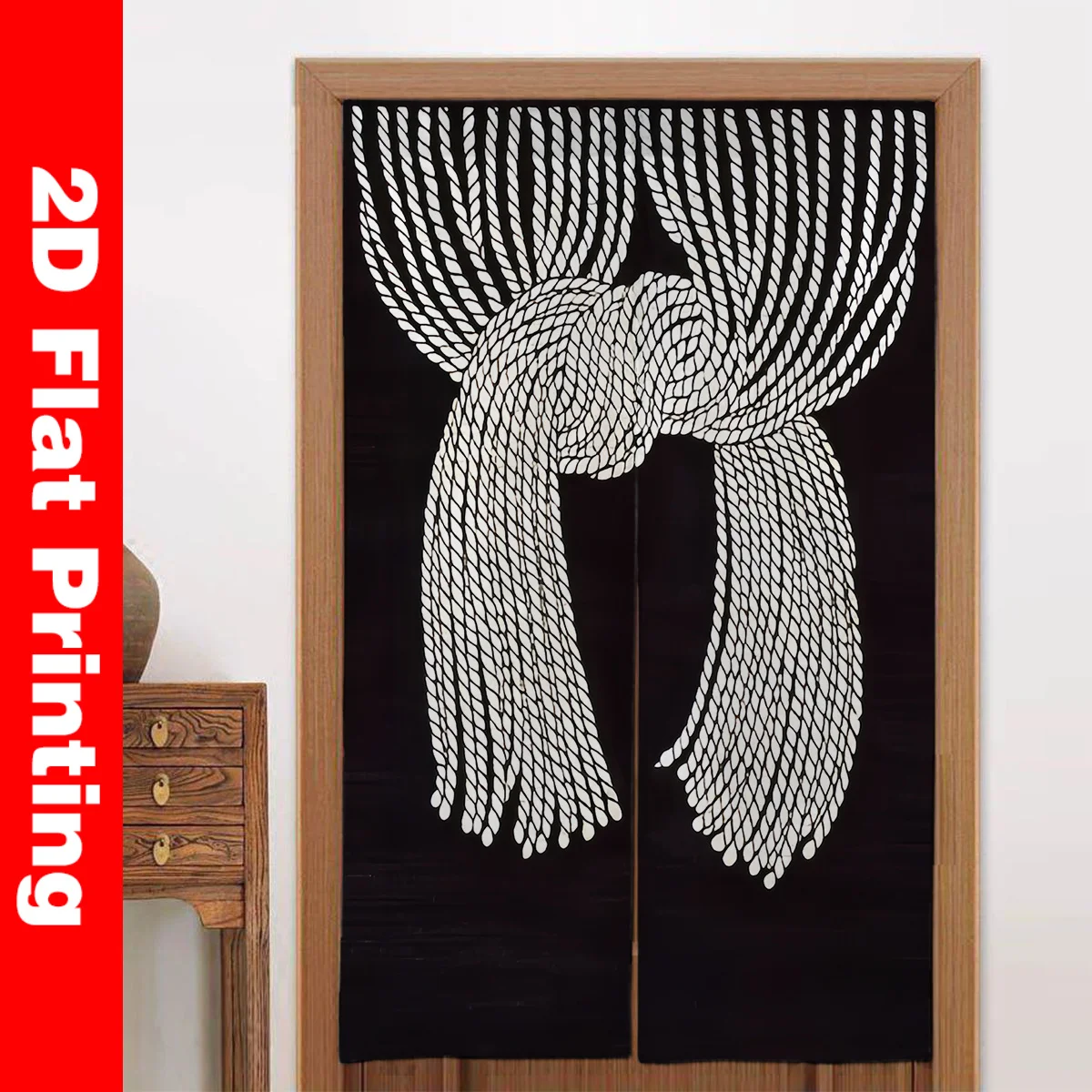 Japanese Door Curtain Noren Screen Room Decoration Tassel Braided Entrance Curtain Household Home Accent Wall Art Interior Decor