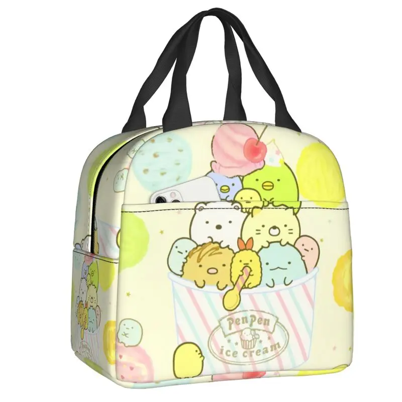 Sumikko Gurashi Cartoon Insulated Lunch Tote Bag for Women Japanese Anime Game    Resuable Thermal Cooler Food Lunch Box School