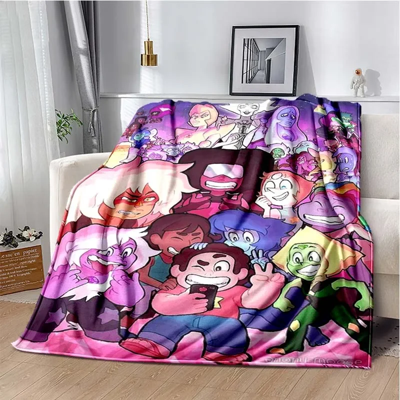 Steven Universe Cute Cartoon Blanket Kid's Warm Flannel Throw Blanket for Bed Bedroom Sofa Travel Picnic Blanket Birthday Gift