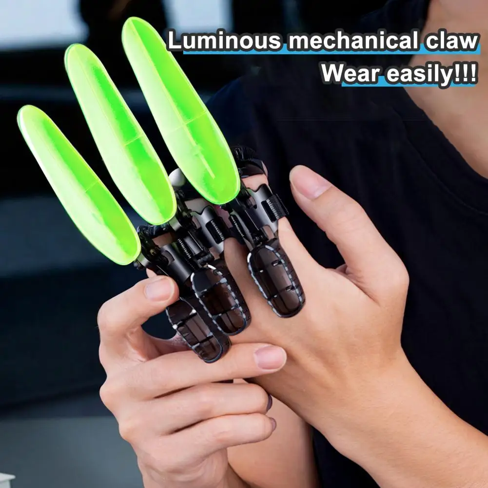 3Pcs 3D Printed Mechanical Claw Toy Finger Wolverine Claws Adjustable Size Halloween Cosplay Equipment for Adults Kids