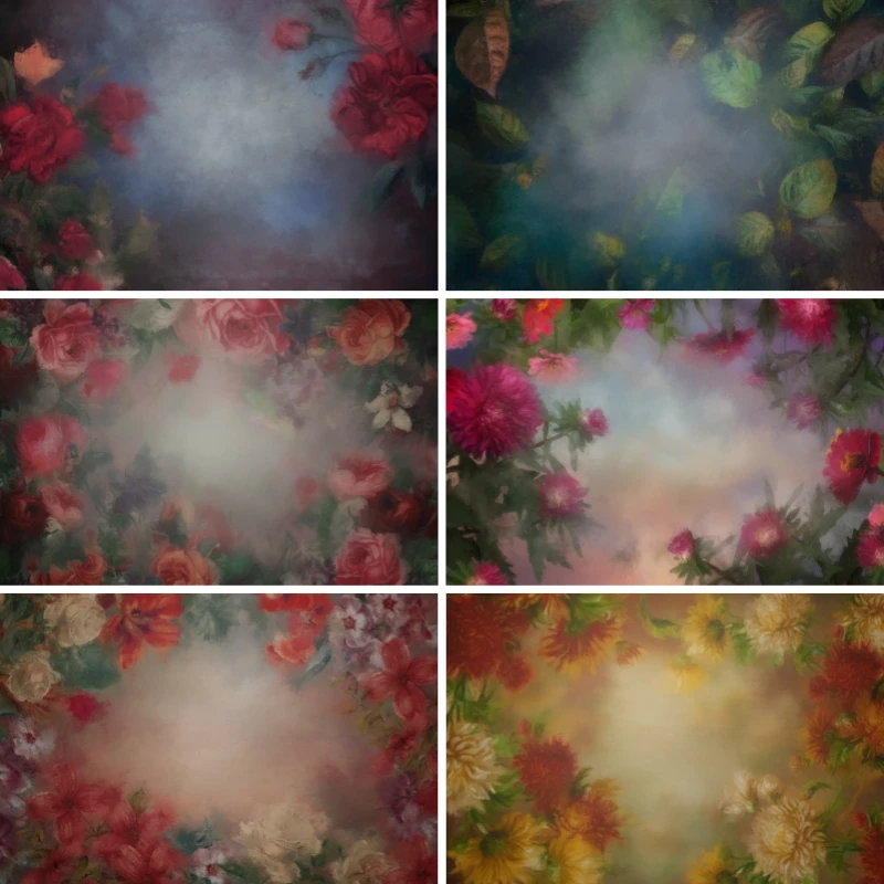 Dreamy Soft - Focused Floral Backdrops with Blurry Mists and A Variety of Vivid Blooms, Suited for Artistic and Portrait Shots