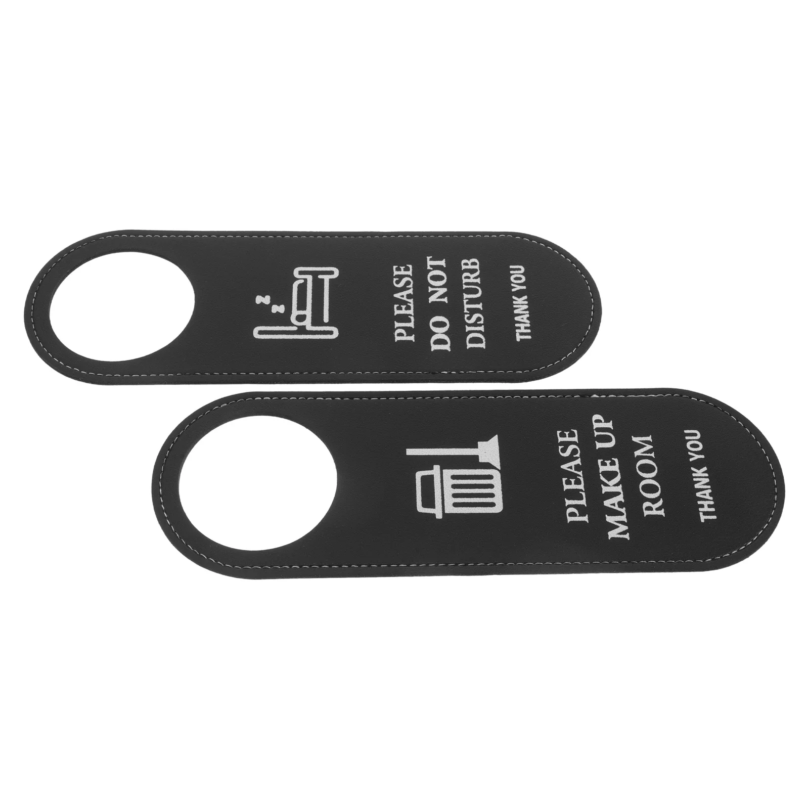

2Pcs Please Do Not Disturb Door Hanger Sign Double Sided PU Hotel Housekeeping Guest Room Door Knob Privacy Hanging