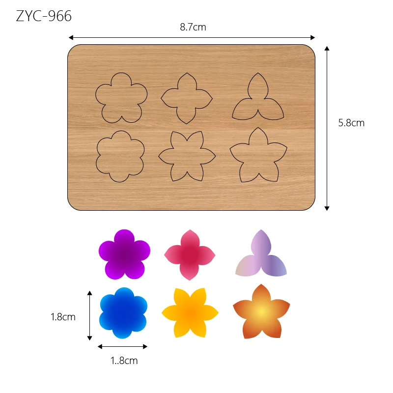 Flower Wooden Cutting Mold, Suitable for Die-Cutting Machines, ZYC-966