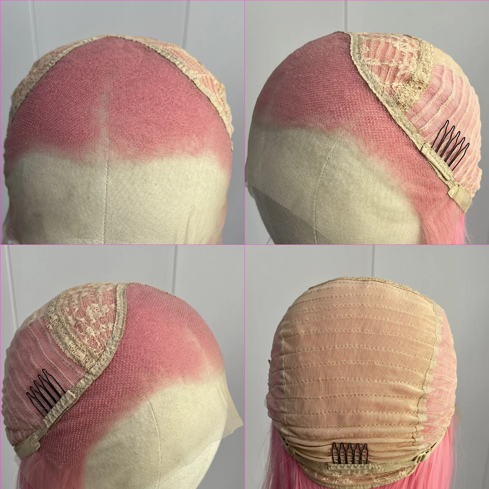 13x4 Lace Front Wig Pastel Pink Wig Synthetic Heat Resistant Fiber Wig Glueless Wigs Natural Looking Light Pink Lace Front Wig