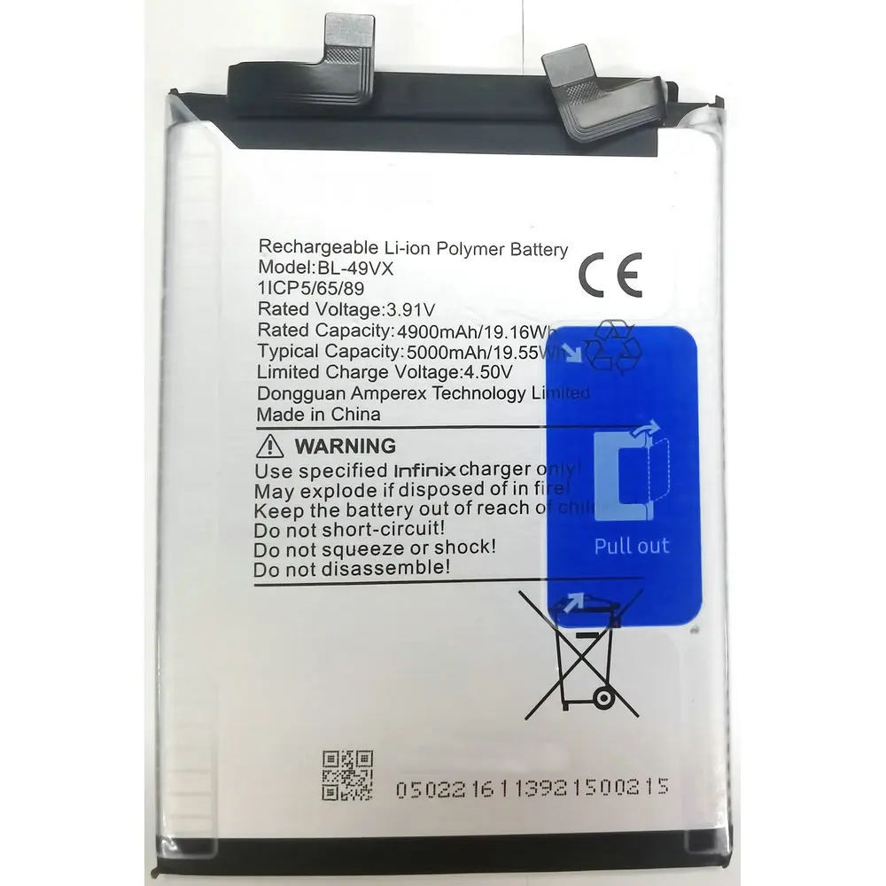 

New Original Infinix BL-49VX Replacement Mobile Phone Battery 1ICP5/65/89