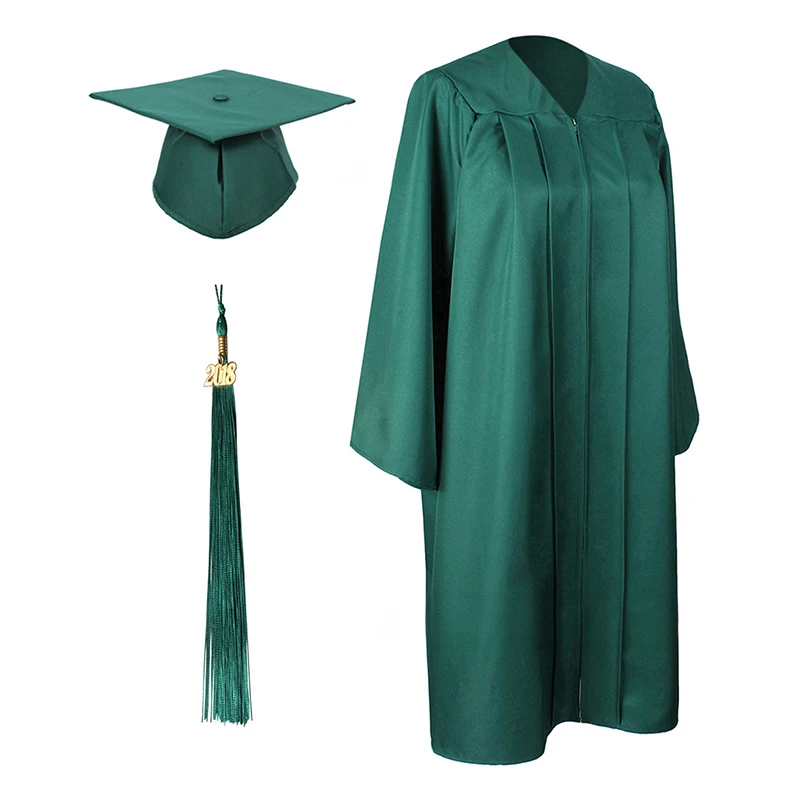 Vestido de graduação universitária para adultos e crianças, Uniforme de estudante do ensino médio, Tassel Bachelor Robes, Chapéu, Vestido, Vestido