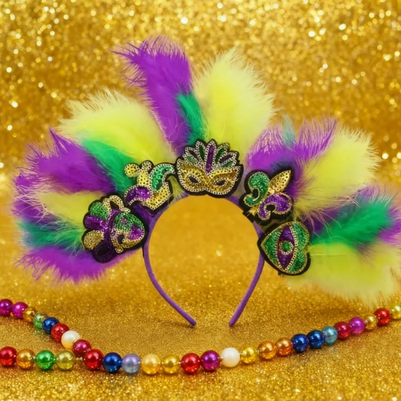 

Carnival Hair Clip & Grass Skirt Set - Tropical Party Accessories for Women & Girls