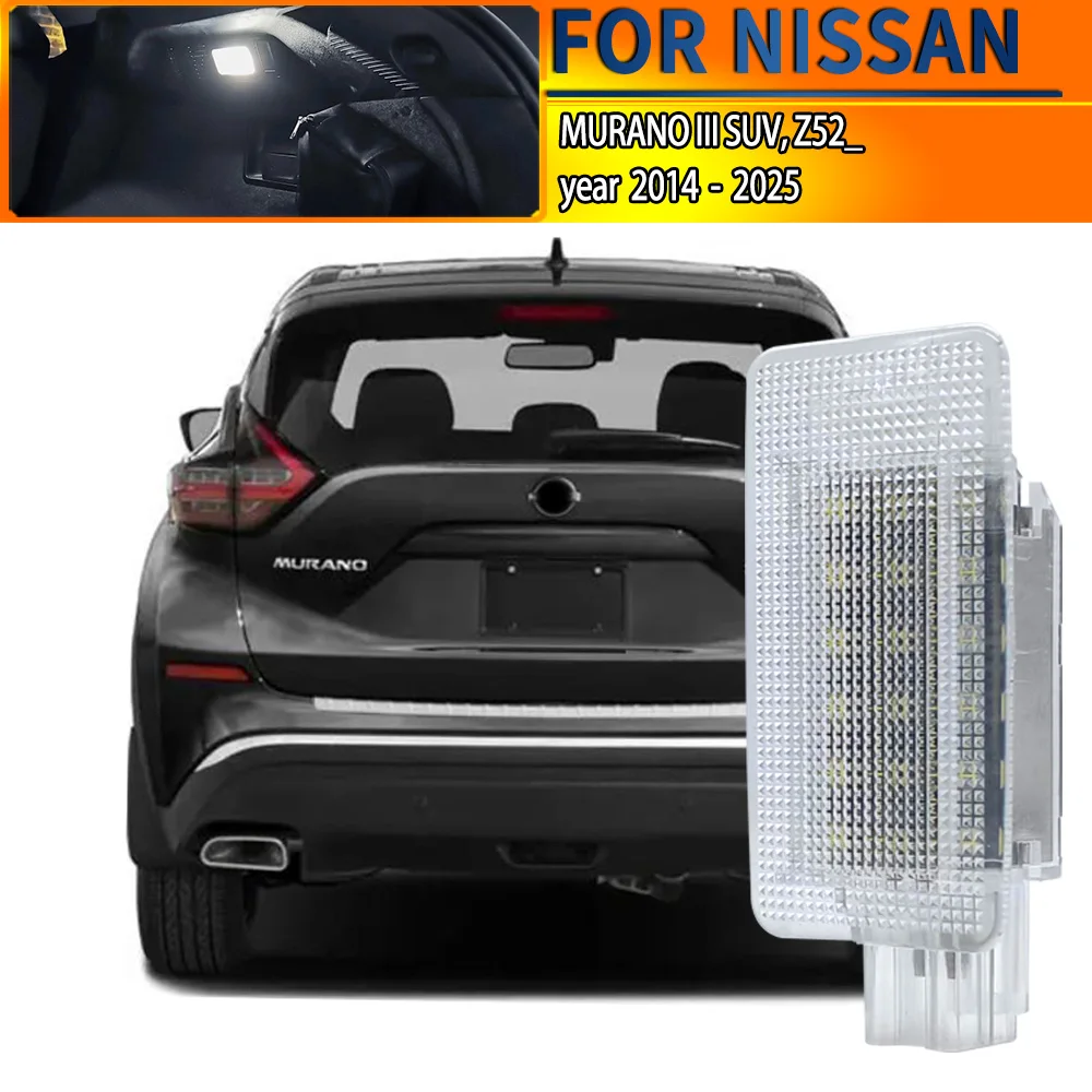 1Pcs Car Trunk Cargo Lamps white For NISSAN, MURANO III SUV, Z52_ (year 2014-2025) SUV LED Luggage Compartment Lights Assembly