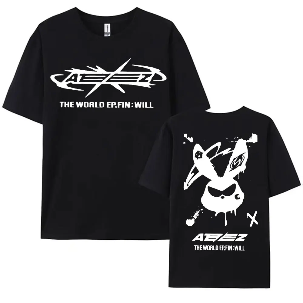 2025 Ateez World Tour Towards The Light: Will To Power T Shirt Men Women Korean Fashion High Quality Casual 100% Cotton T-shirts image 4