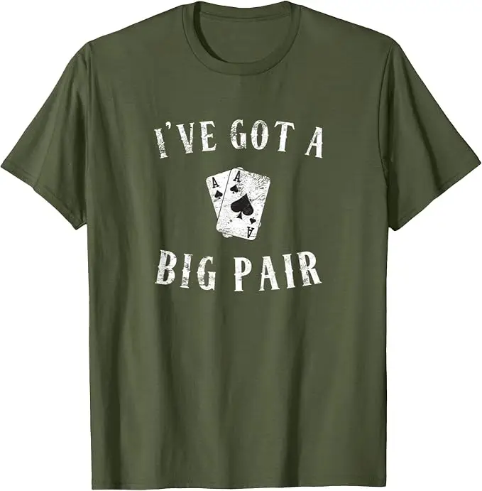 Poker-T-Shirt mit Aufschrift „I've Got A Big Pair“ – Lustiges Casino-Karten-T-Shirt für Väter mit zwei Kindern – Y2K Poker-Star Grafik Herrenmode Spruch-T-Shirt – Persönlichkeit – Detail 19