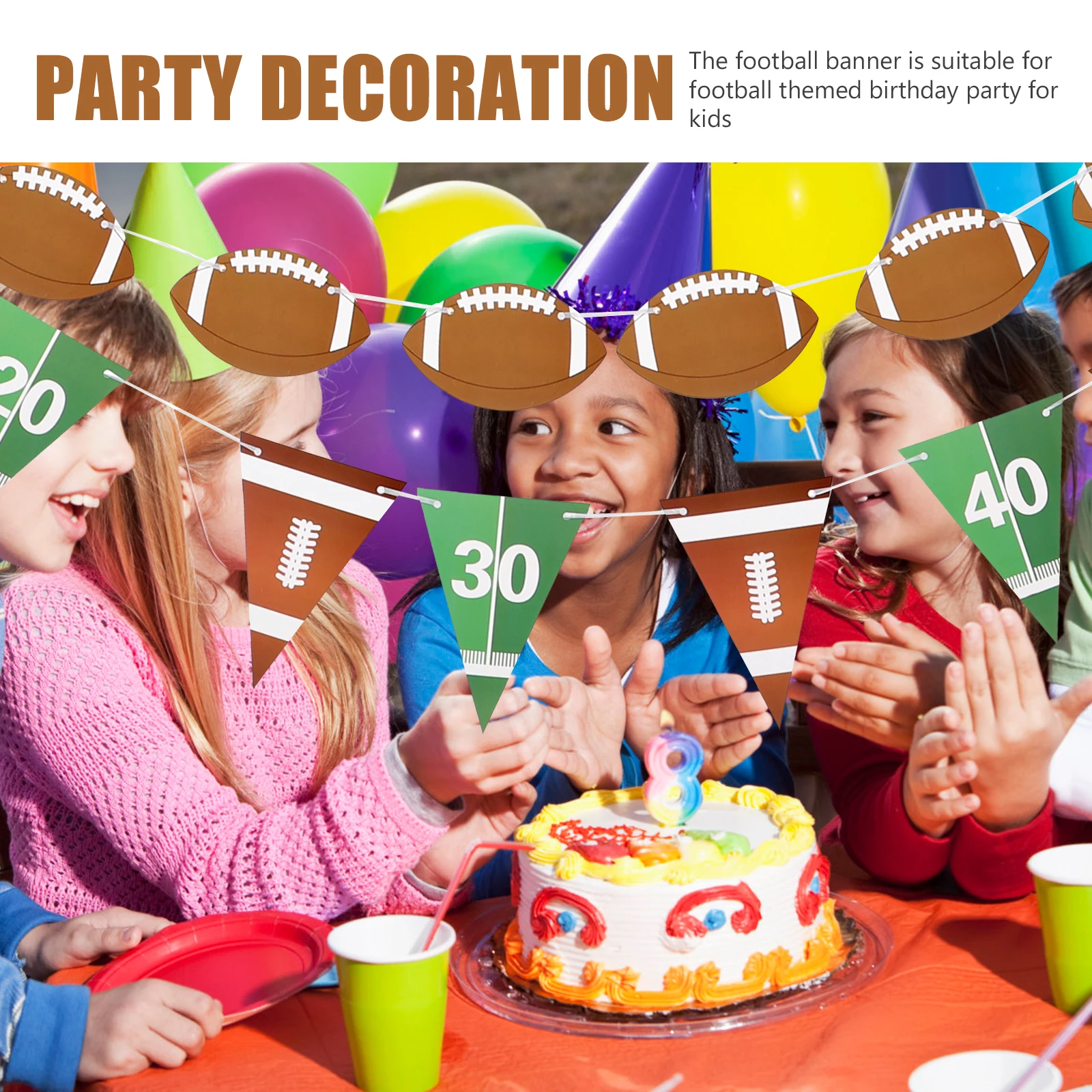 

3 комплекта баннера для футбольной вечеринки, бумажные подвесные флаги, украшение на день рождения, тематические принадлежности для американского футбола, настенная гирлянда