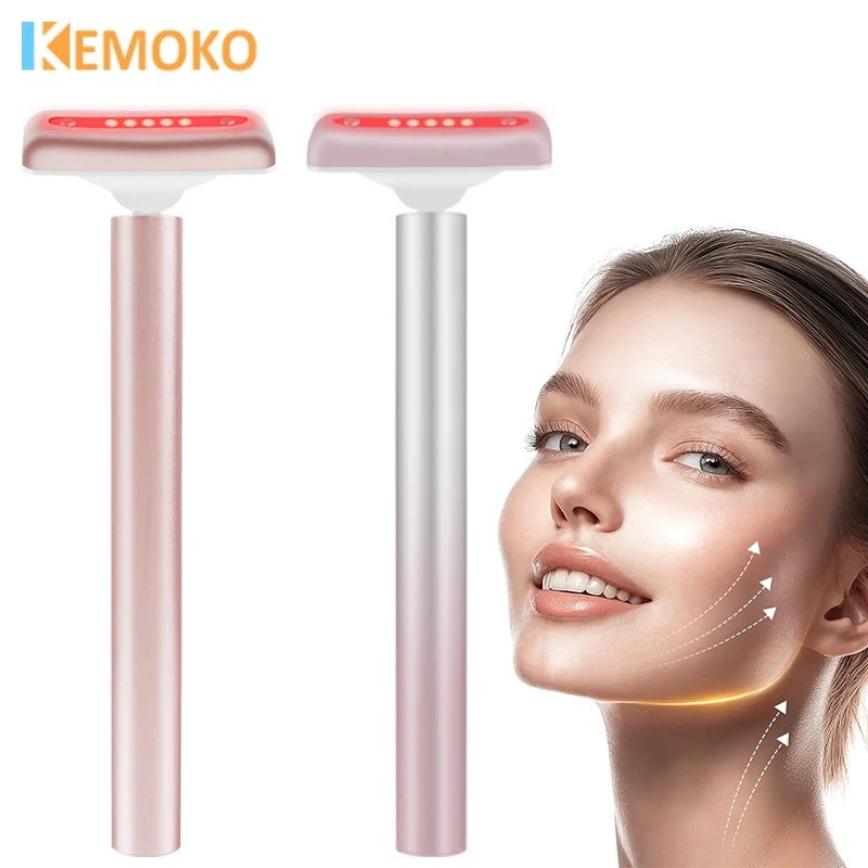 Dispositivo masajeador de ojos de belleza, eliminación de círculos oscuros, luz roja recargable, vibrador ems, dispositivo de Estiramiento facial, cuidado de la piel