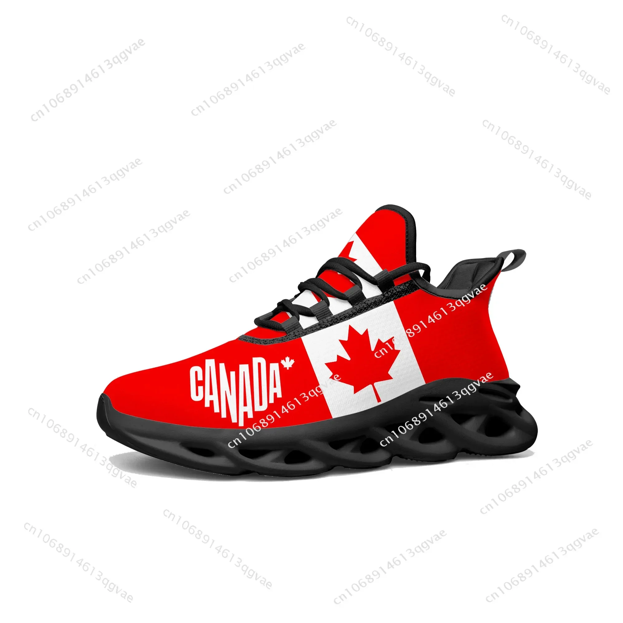 Canadian Flag Flats Sneakers Mens Womens Canada Sports Running High Quality Sneaker Lace Up Mesh Footwear Tailor-made Shoe Black