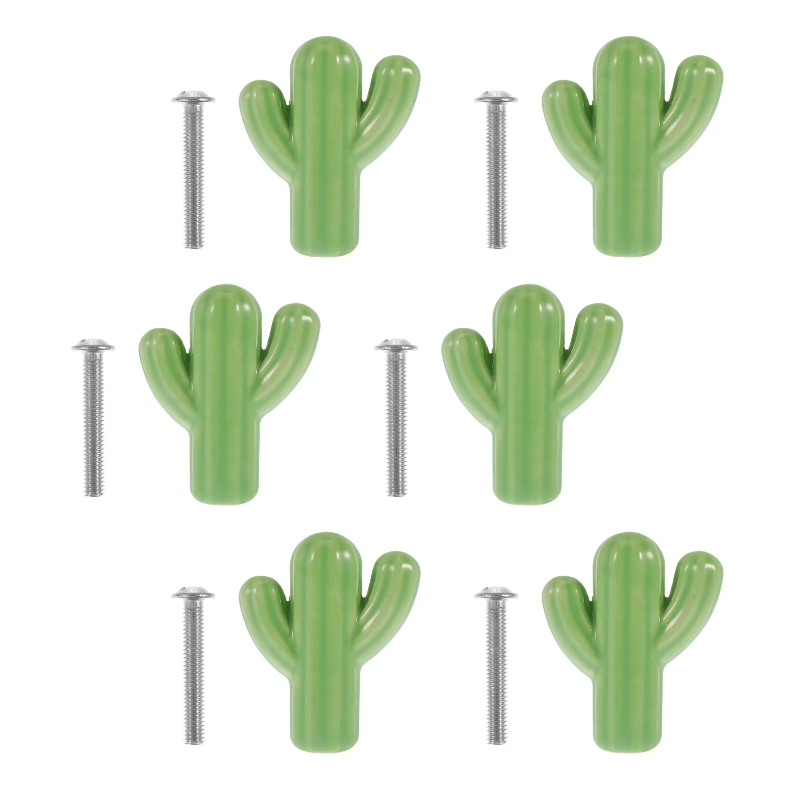 

6Sets Ceramic Cabinet Handles Lovely Green Drawer Pulls Handles Durable Furniture Accessories for Kitchen Cupboard Wardrobe