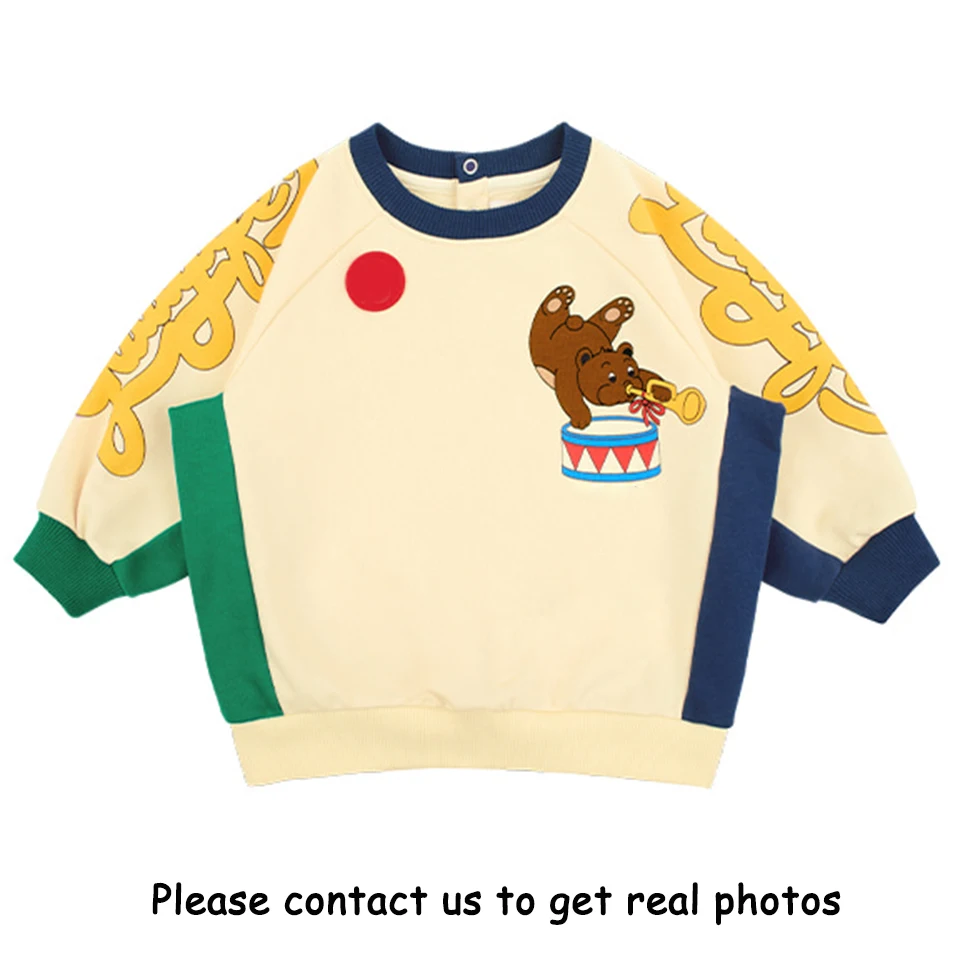 شتاء 2025 الكورية BE الفتيات الفتيان الصوف الكرتون طباعة هوديس ملابس خارجية الاطفال أفخم البلوز سترة السراويل ملابس الأطفال مجموعة