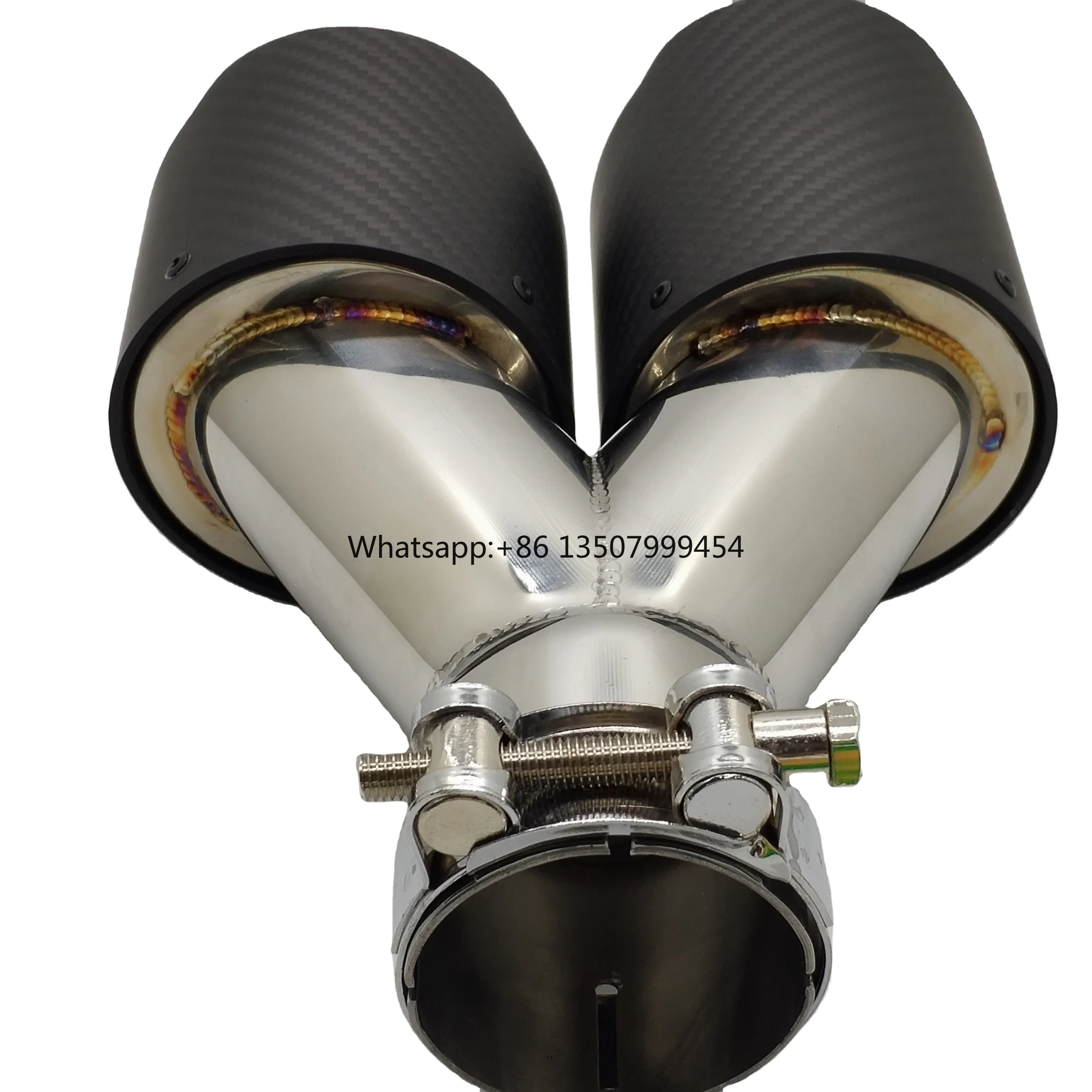 High Performance Matte Black Dual Carbon Fiber 304 Stainless Steel Exhaust System Muffler Exhaust Accessories