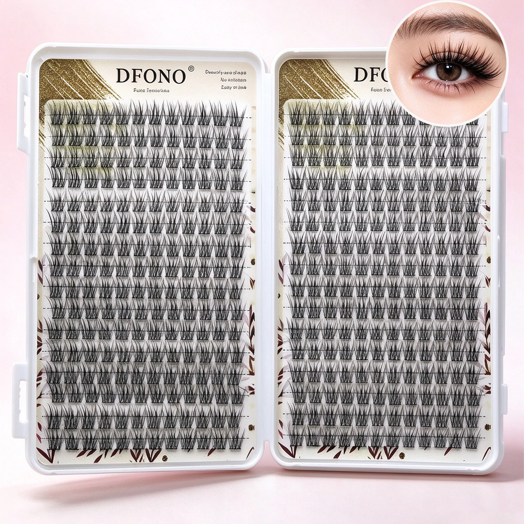 Fishtail Lash Clusters Lash Book Wispy Individual DIY Eyelash Extensions Soft Clear Stem Mixed Length Segmented False Lashes