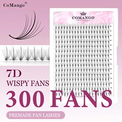 7D 300Fans Premade Fans Eyelash Extension C/D Curl Soft Natural Pointy Base Lash Faux Mink Wispy Individual Lash Extension